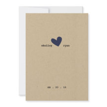 Convite Simples De Casamento De Coração