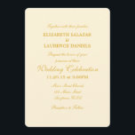 Convite Simples De Casamento De Cream Ivory Dourad<br><div class="desc">Produtos que você pode personalizar com imagens ou texto.</div>
