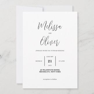 Convite Simples De Casamento De Foto Clássico