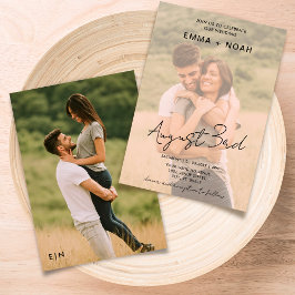 Convite Simples De Casamento De Fotografias De Sob