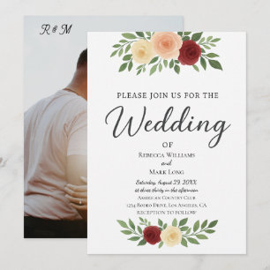 Convite Simples De Casamento De Fotografias De Sob