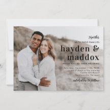 Convite Simples De Casamento De Fotos Elegante Par