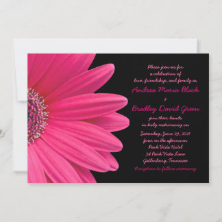 Convite Simples De Casamento De Gerbera Daisy Rosa