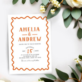 Convite Simples De Casamento De Laranja Tradiciona