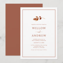 Convite Simples De Casamento De Queda