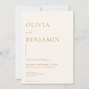 Convite Simples De Casamento Elegante De Champanhe