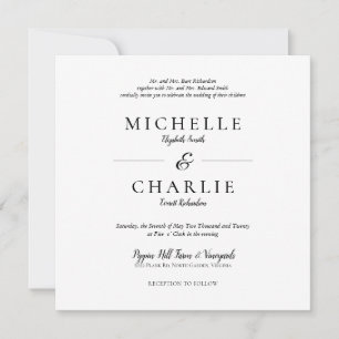 Convite Simples De Casamento Elegante E Minimalist