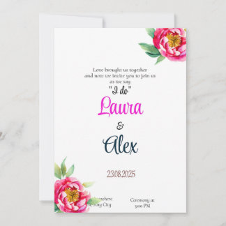 Convite Simples De Casamento Floral Clássico