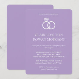 Convite Simples De Casamento Lilac