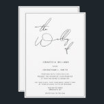 Convite Simples De Casamento Minimalista Clássico<br><div class="desc">Alta qualidade e personalizável!</div>