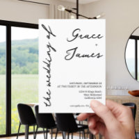 Convite Simples De Casamento Minimalista Manuscrit