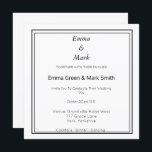 Convite Simples de Casamento Monograma Quadrado Br<br><div class="desc">Convite Simples de Casamento Monograma Quadrado Branco</div>