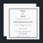 Convite Simples de Casamento Monograma Quadrado Br<br><div class="desc">Convite Simples de Casamento Monograma Quadrado Branco</div>