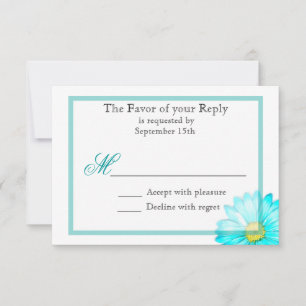 Convite Simples De Casamento Teal Gerber Daisy
