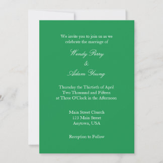 Convite Simples De Casamento Verde Branco