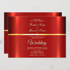 Convite Simples De Casamento Vermelho