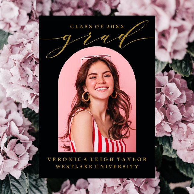 CONVITE SIMPLES DE FORMANDO DE CALLIGRAPHY ARCH MI (Criador carregado)