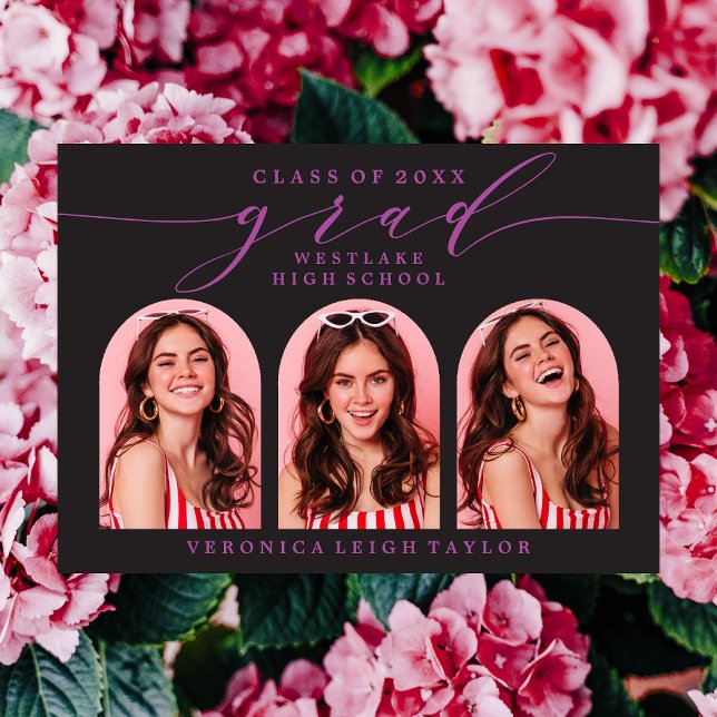 CONVITE SIMPLES DE FORMANDO DE CALLIGRAPHY ARCH MI (Criador carregado)