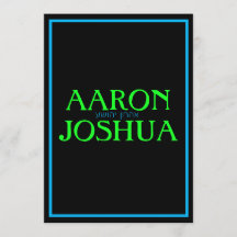 Convite Simples de Neon Azul