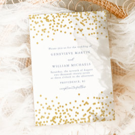 Convite Simples Dourado para Casamento de Confetti