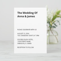 Convite Simples E Limpo De Casamento Moderno