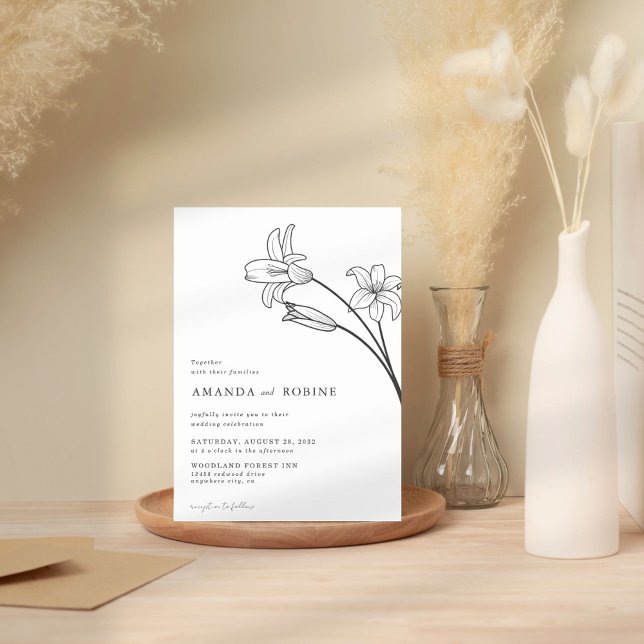 Convite Simples E Minimalista Para Casamento De Li (Criador carregado)