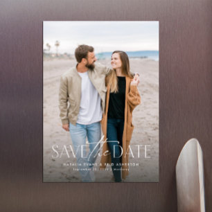 Convite Simples e moderno save the date vertical com foto