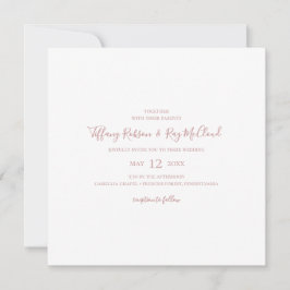 Convite Simples Elegante para Casamento ao Quadrad