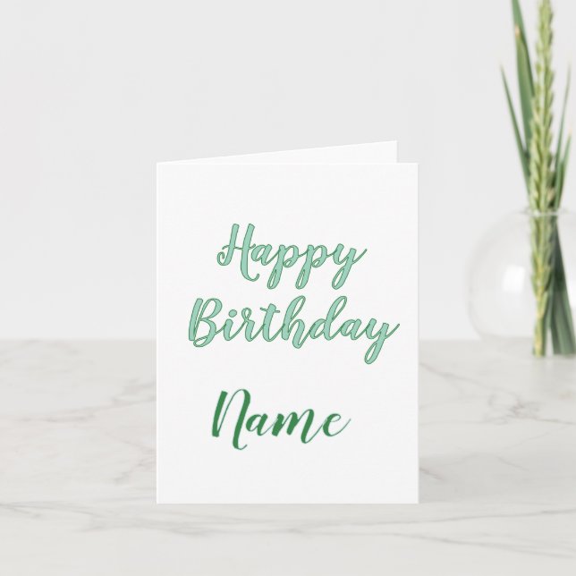 Convite simples feliz aniversário minimal adicione seu nom (Frente)