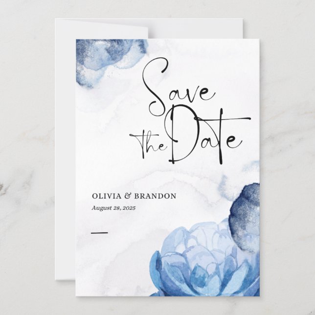 Convite Simples Moderno aviso de data de casamento (Frente)