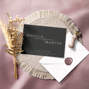 Convite Simples Moderno para Casamento de Marfim N