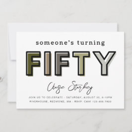 Convite Simples para 50º Aniversário | 50.o aniver