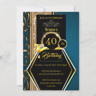 Convite simples para aniversário de 40 anos