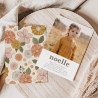 Convite Simples Para Aniversário De Foto | Floral