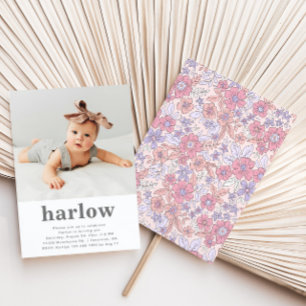 Convite Simples Para Aniversário De Foto Floral