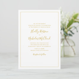 Convite Simples para Casamento Branco de Natal Ele