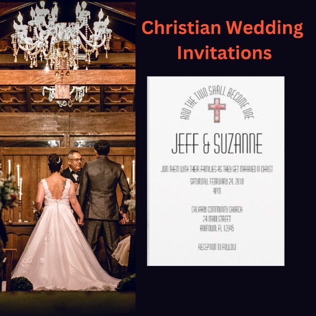 Convite Simples para Casamento Cristão Elegante Mo (Criador carregado)