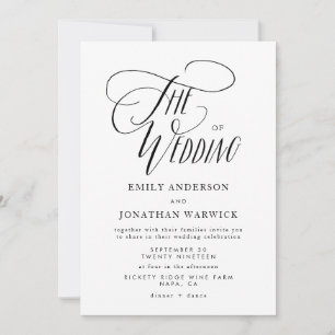 Convite Simples Para Casamento Da Caligrafia Moder