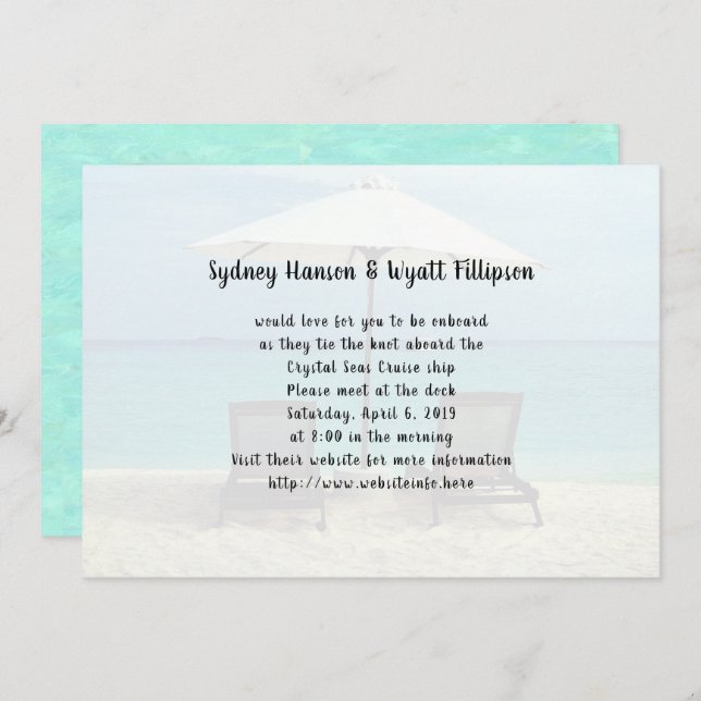 Convite Simples Para Casamento De Destino De Cadei (Frente/Verso)