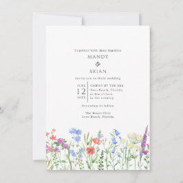 Convite Simples Para Casamento De Flor Selvagem