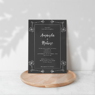 Convite Simples para Casamento de Flores Selvagens