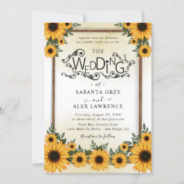 Convite simples para casamento de girassol