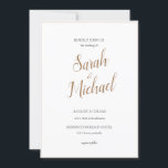 Convite Simples para Casamento Elegante Moderno<br><div class="desc">Um convite para casamento moderno,  elegante e simples.</div>