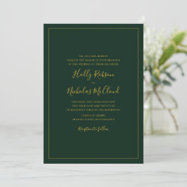 Convite Simples para Casamento Verde de Natal Eleg