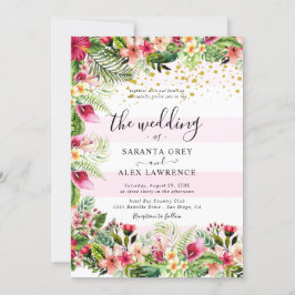 Convite simples para casamentos de flores