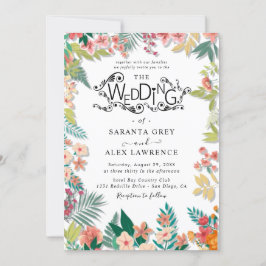 Convite simples para casamentos de flores