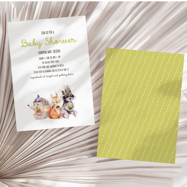 Convite simples para Chá de fraldas russo de Woodl (Criador carregado)