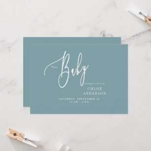 Convite simples para Chá de fraldas Teal