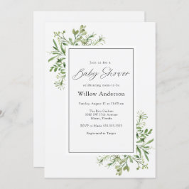 Convite simples para Chá de fraldas verde