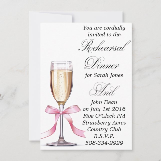 convite simples para jantar de ensaio (Frente)